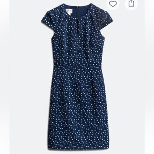 Stylish Navy Polka Dot Midi Dress